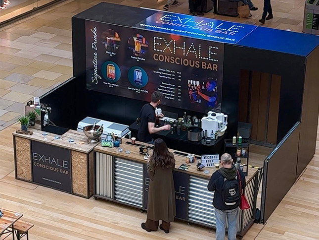 Exhale Pop Up Bar at the Bullring Shopping Centre